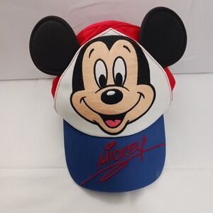 Disney Parks Authentic Original Red, White & Blue Mickey Mouse Cap w/ elastic